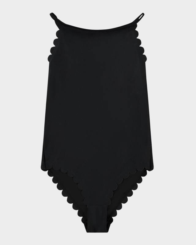 Girl's Noelle Scalloped One-Piece Swimsuit, Size 8-14